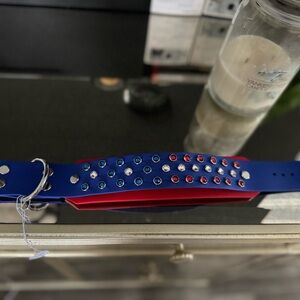 Blue and Red Studded collar
